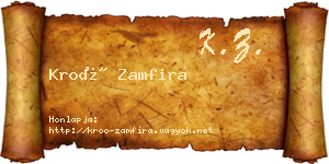Kroó Zamfira névjegykártya